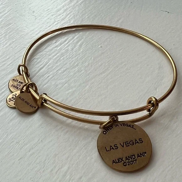 Alex and Ani Gold Las Vegas Charm Bracelet - Picture 3 of 3